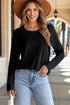Asymmetric Exposed Seam Detail Drop Shoulder Crew Neck Pullover Top